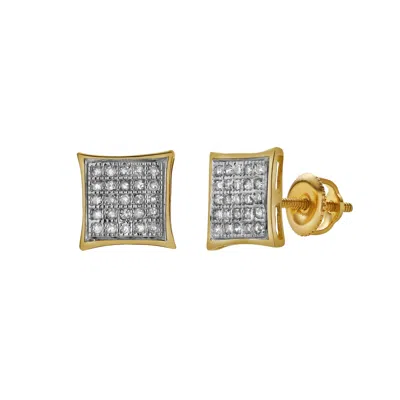 Lmj Women's Tempero Yellow Gold Diamond Unisex Earrings