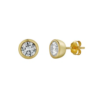 Lmj Women's Uyarak Yellow Gold Lab Grown Round Solitaire Diamond Earrings