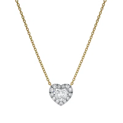 Lmj Women's Valentina Yellow Gold Lab Grown Diamond Heart Necklace