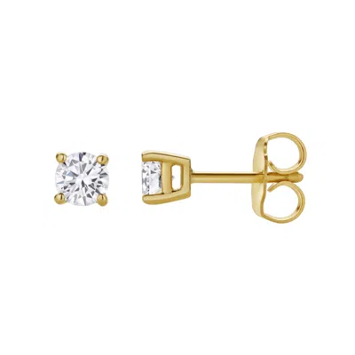Lmj Women's Valeria Yellow Gold Lab Grown Round Solitaire Diamond Earrings