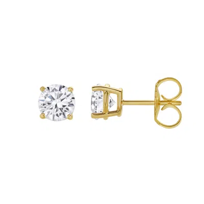 Lmj Women's Valeria Yellow Gold Lab-grown Round Solitaire Diamond Earrings