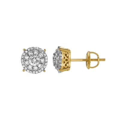 Lmj Women's Velithra Yellow Gold Cluster Diamond Unisex Earrings