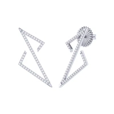Lmj Women's White / Silver Electric Spark Earrings In Sterling Silver In Multi