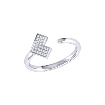 Lmj Women's White / Silver One Way Open Ring In Sterling Silver In Multi