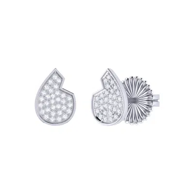 Lmj Women's White / Silver Street Cycle Stud Earrings In Sterling Silver In Multi