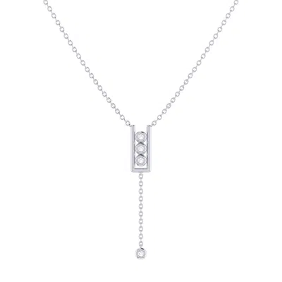 Lmj Women's White / Silver Traffic Light Lariat Necklace In Sterling Silver In Multi
