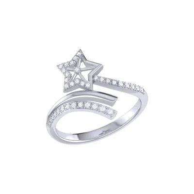 Lmj Women's White Star Spangled Night Diamond Ring In Sterling Silver