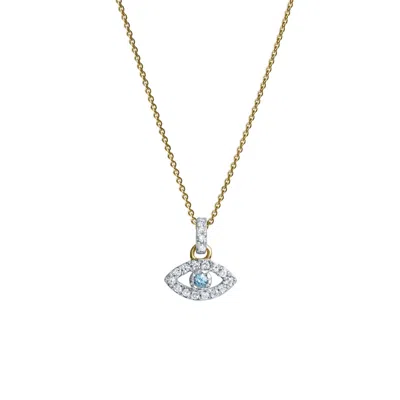Lmj Women's Zaria Diamond Evil Eye & Blue Topaz Pendant In Yellow Gold