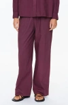 Lmnd Cala Cotton Drawstring Pants In Burgundy