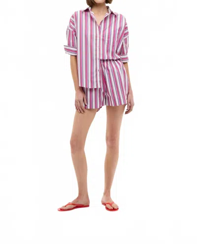 Lmnd Chiara Loose Leg Shorts In Fuschia Multi Stripe