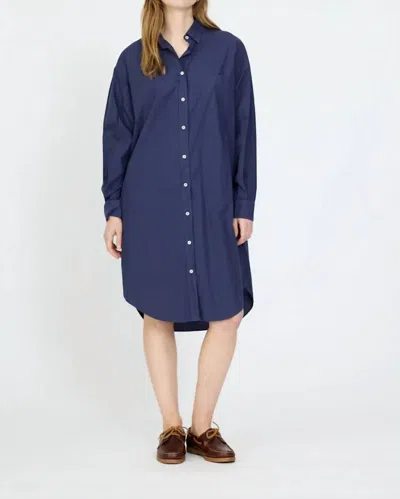 Lmnd Chiara Mid-length Classic Cotton Shirtdress In Blue