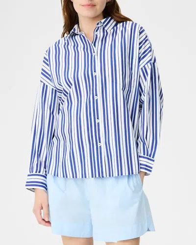 Lmnd Chiara Striped Long-sleeve Shirt In Blue/white