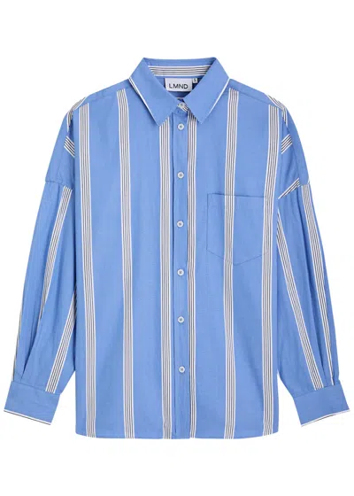 Lmnd Lemonade Chiara Striped Cotton-poplin Shirt In Blue