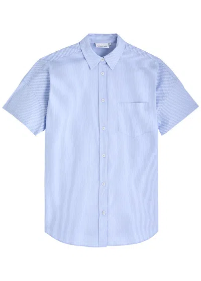 Lmnd Lemonade Chiara Striped Cotton-poplin Shirt In Blue And White