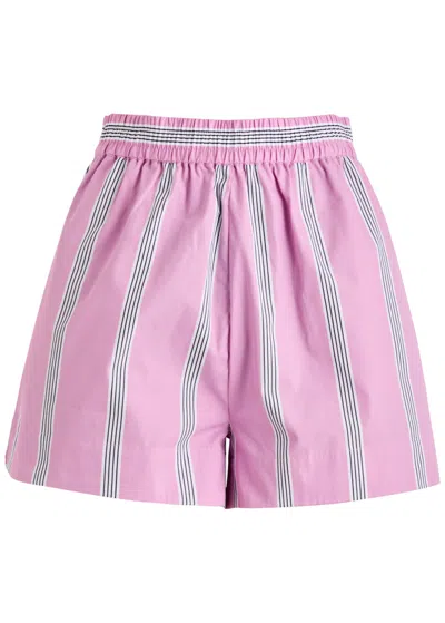 Lmnd Lemonade Chiara Striped Cotton-poplin Shorts In Pink