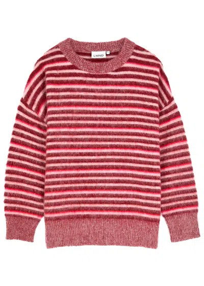 Lmnd Lemonade Dakota Striped Brushed-knit Jumper In Red