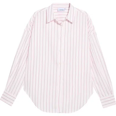 Lmnd Mara Stripe Organic Cotton Button-up Shirt In Pink