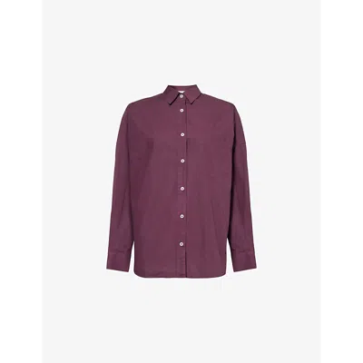 Lmnd Womens Chiara Long-sleeve Cotton Shirt Cherry