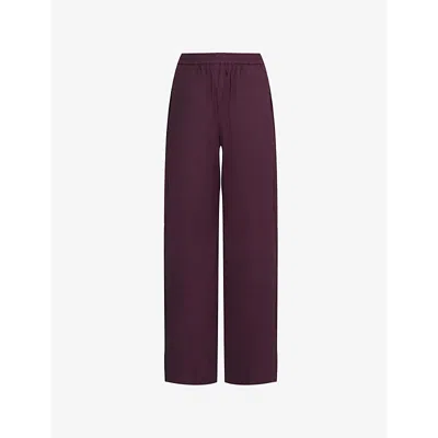 Lmnd Womens Bahia Straight-leg Relaxed Cotton Trousers Cherry