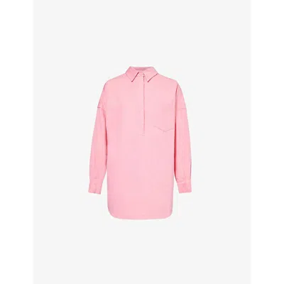 Lmnd Womens Amaya Half-placket Denim Shirt Rosa Denim