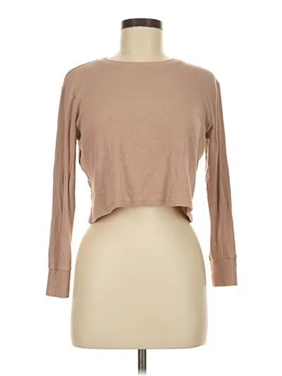 Pre-owned Lna 3/4 Sleeve T-shirt In Brown