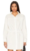 Lna Aurora Button Up Tunic White In White