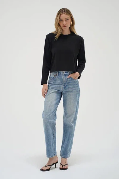 Lna Ava Spandex Jersey Long Sleeve In Black