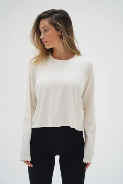 Lna Ava Spandex Jersey Long Sleeve In White