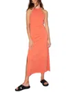 Lna Bib Halter Midi Dress In Orange Sunset In Multi