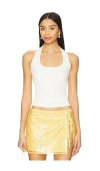 Lna Bradley Halter Top In Ivory