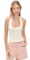 Lna Bradley Halter Top Ivory In Ivory