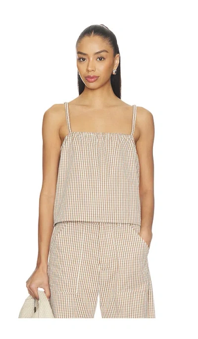 Lna Brandy Check Top In Brown