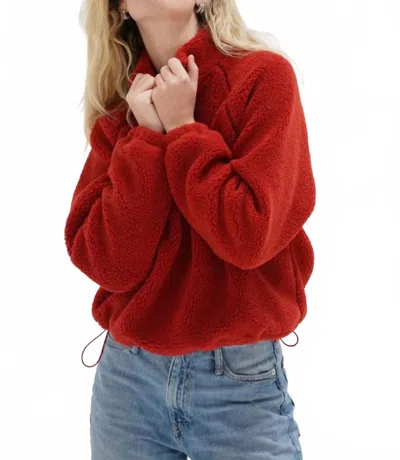 Lna Bristol Sherpa Sweatshirt In Cayenne In Purple