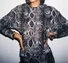 Lna Brushed Hoodie In Charcoal Python In Multi