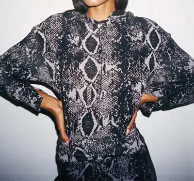 Lna Brushed Hoodie In Charcoal Python In Multi