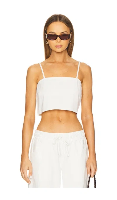 Lna Camille Crop Tank In White