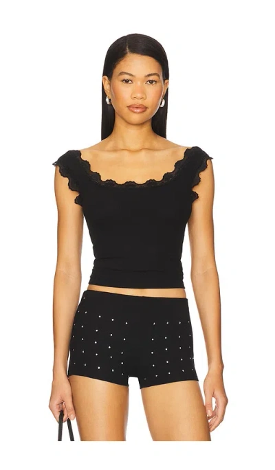 Lna Cassidy Lace Ribbed Tank