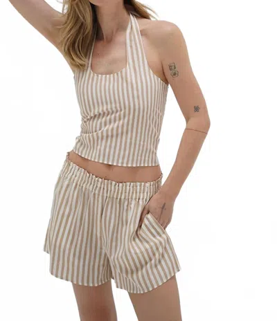 Lna Cayman Shorts In Sandbar Stripe In Neutral