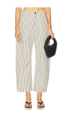 Lna Cross Check Plaid Pant In White