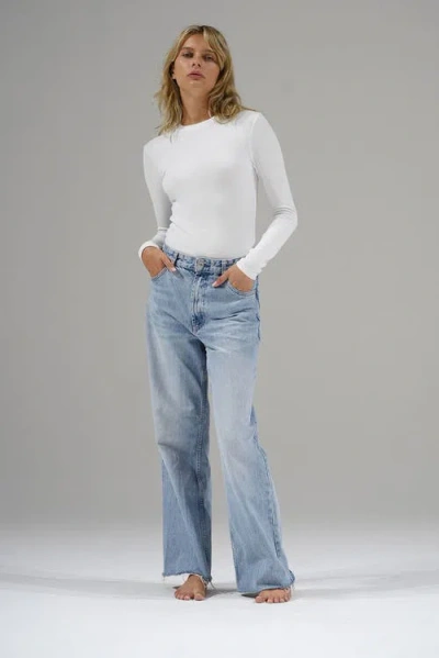Lna Dalston Ribbed Long Sleeve In White