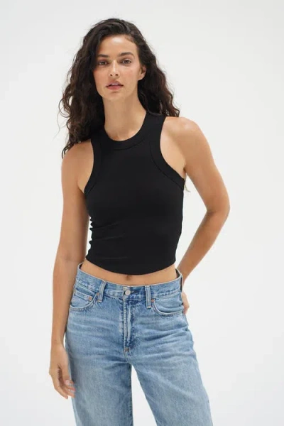 Lna Detra Ribbed Tank In Black