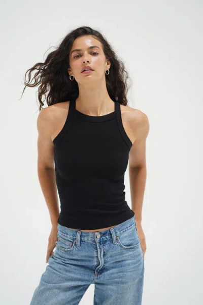 Lna Dylan Ribbed Tank In Black