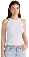 Lna Dylan Rib-knit Fitted Tank Top In White