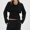Lna Ean Shrug Sweater Set In Black