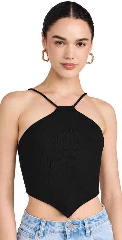 Lna Emmy Double Layer Ribbed Top Black