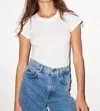 Lna Fitted Classic Cotton Crew Tee In White In White