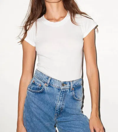 LNA FITTED CLASSIC CREW TEE IN WHITE
