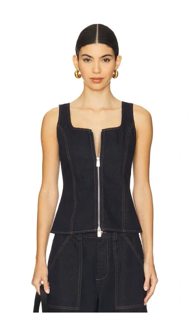 Lna Gili Zip Tank In Black