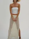 Lna Holly Ribbed Strapless Top In White In White