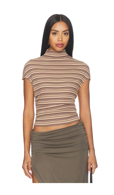 Lna Isla Top In Chocolate Stripe